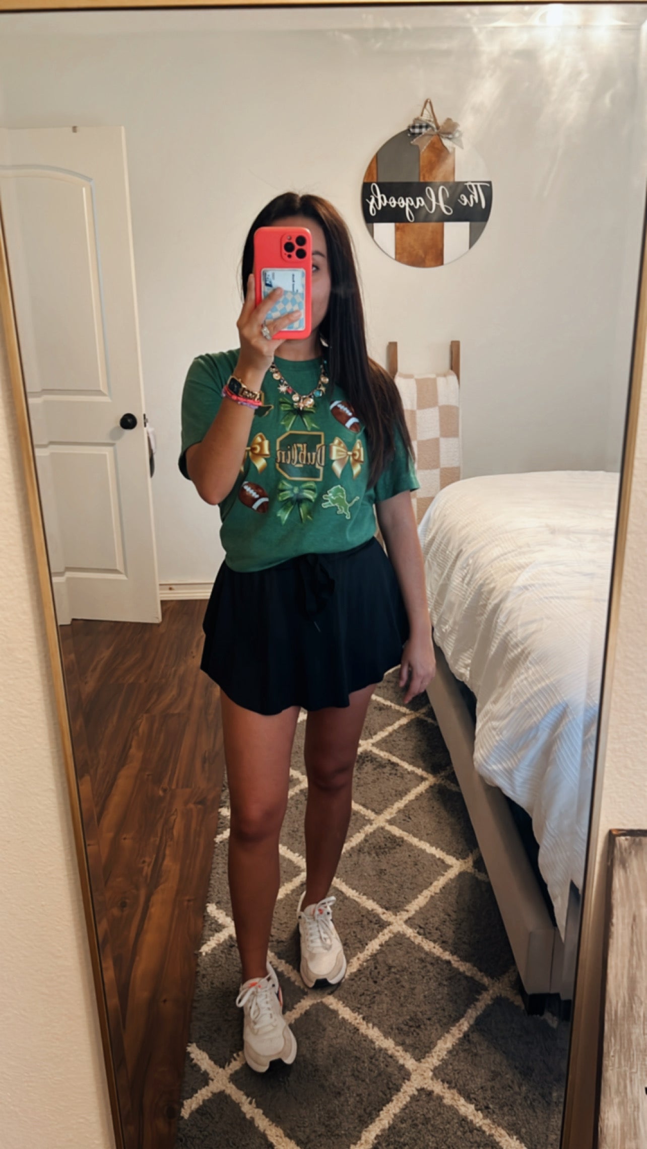 High Waist Drawstring Lined Sports Skorts