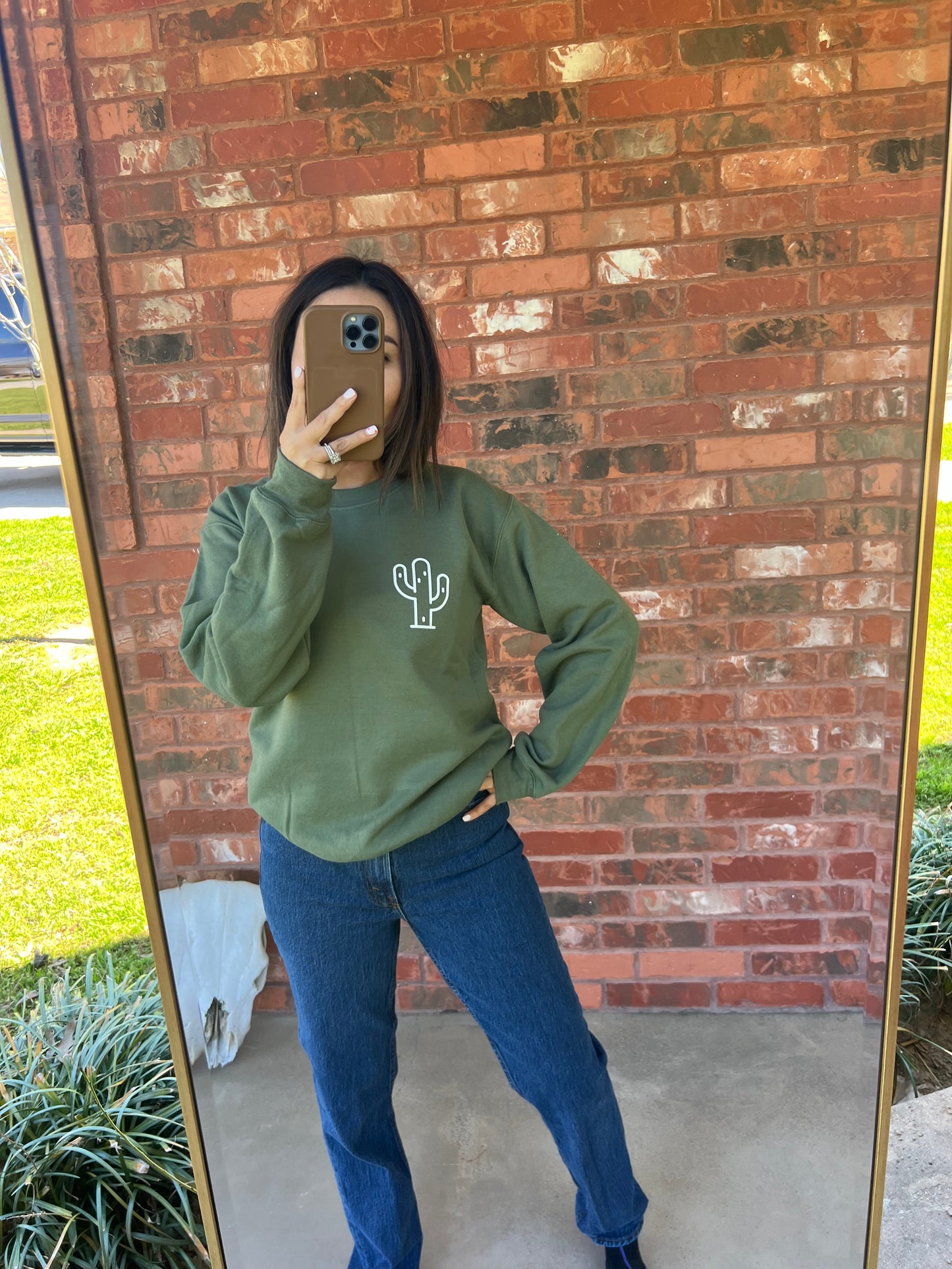 Cactus Sweatshirt: Green