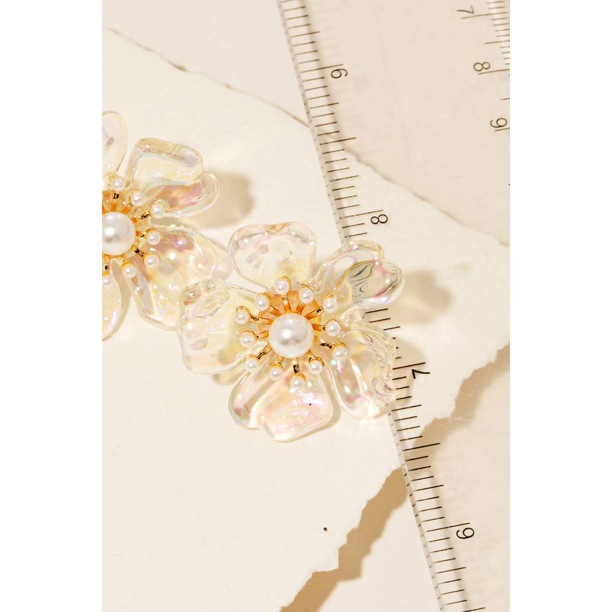 Clear flower earrings