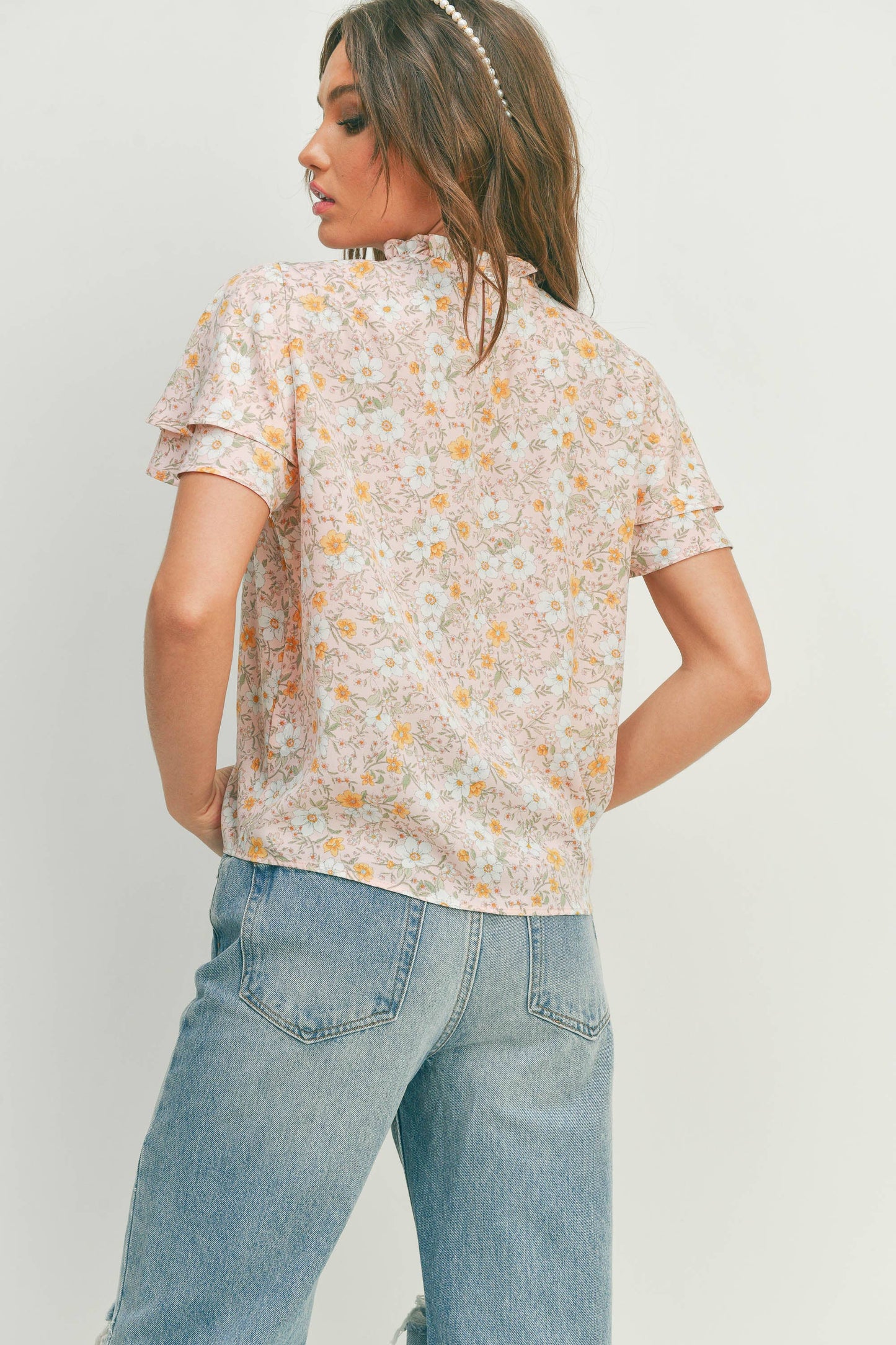 Floral Trim Blouse