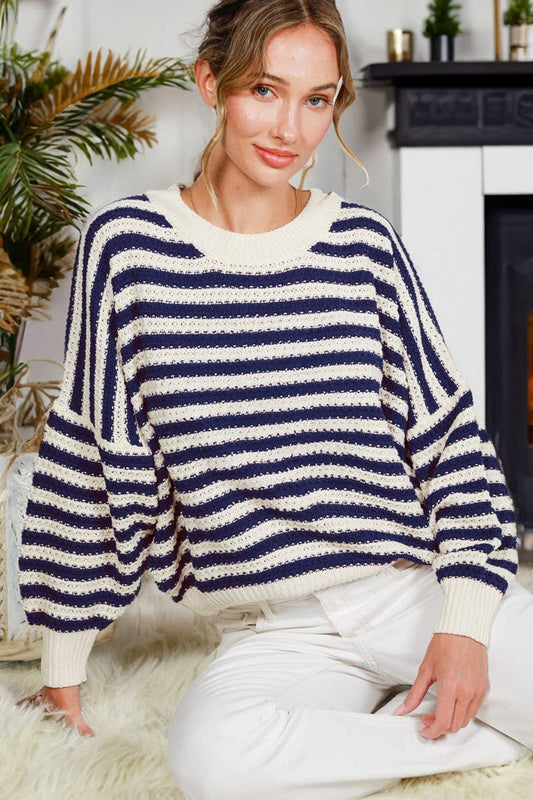 Striped Crochet Sweater