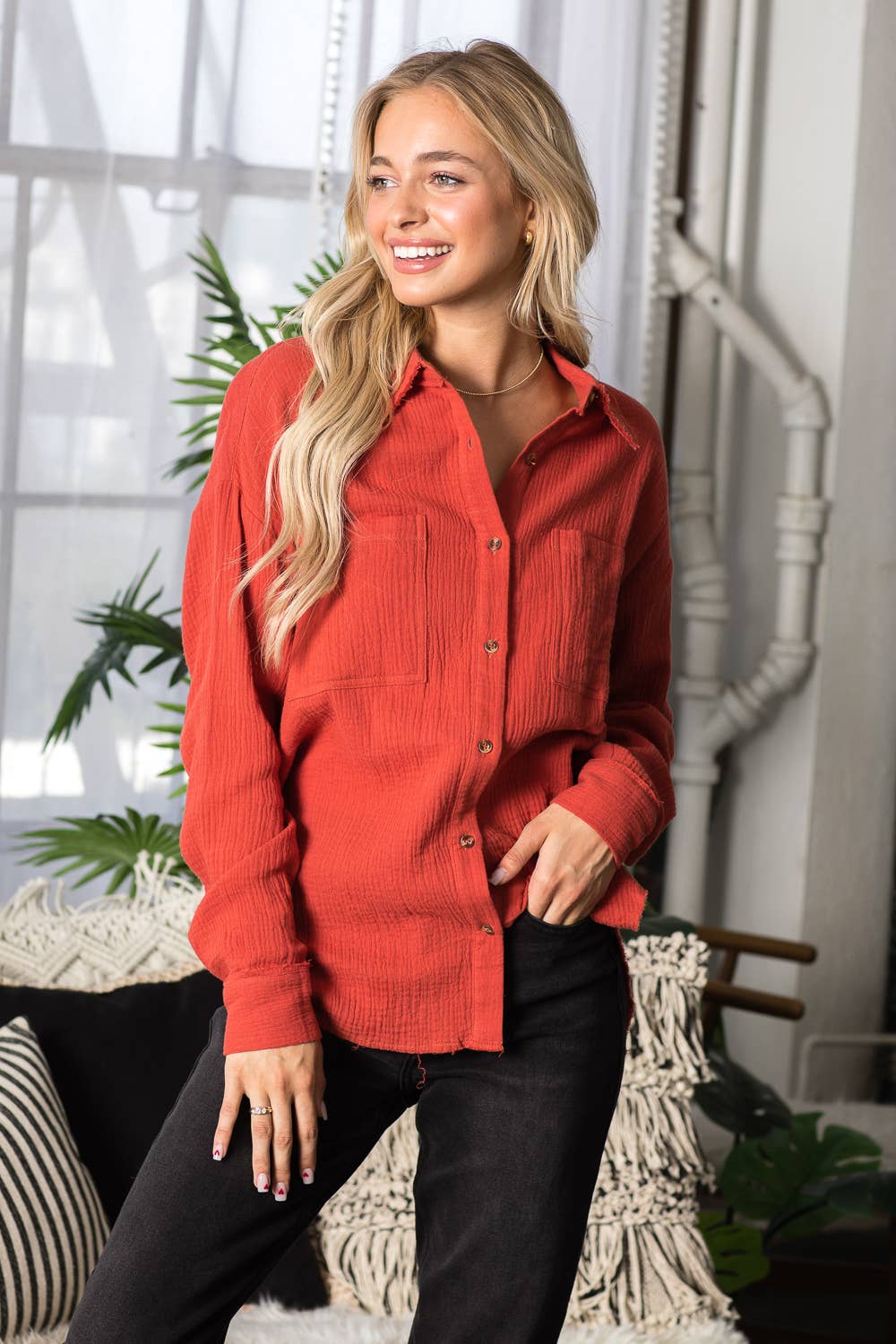 OVERSIZED BUTTON UP SHIRT